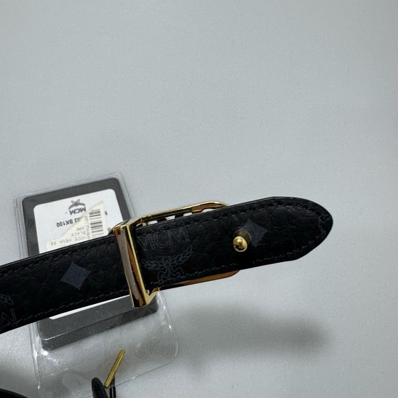 MCM Mode Mena Reversible Leather Belt Black Size 100/39”